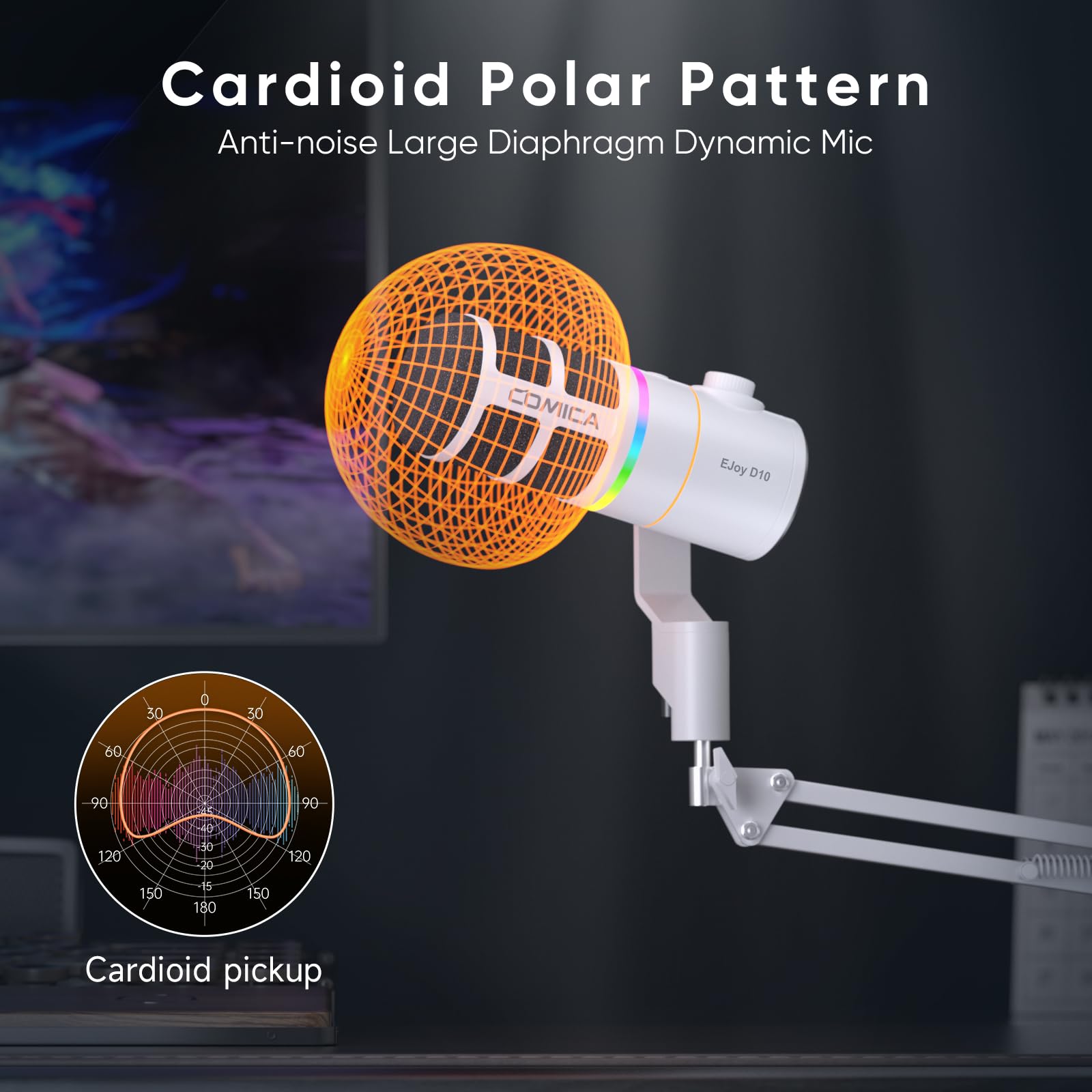 Amazon.com: COMICA EJoy D10(A) USB Gaming Microphone – Boom Arm